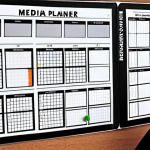 A media planner using the Eisenhower Matrix to prioritize tasks, with urgent and important tasks clearly identified.