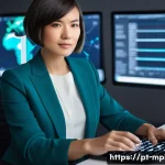 미디어 플래너가 성장할 수 있는 방법 - **Prompt 1: The Digital Media Strategist**
    A highly detailed, wide-angle shot of a focused femal...