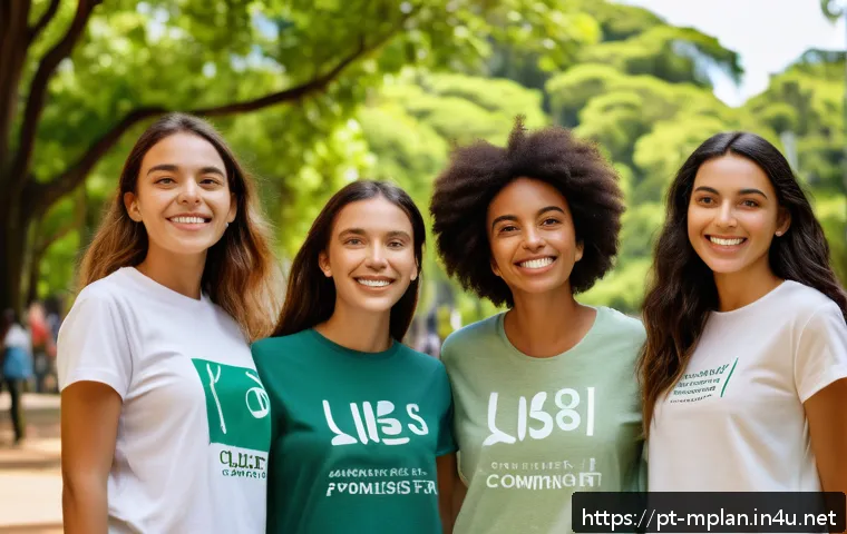 미디어 플래너 초보자를 위한 가이드 - A diverse group of young Brazilian women gathered in a vibrant urban park, engaging with natural cos...